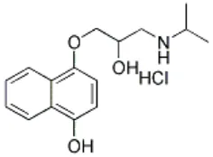 Gambar 3. Rumus struktur propranolol hidroklorida (Anonim, 2008) 
