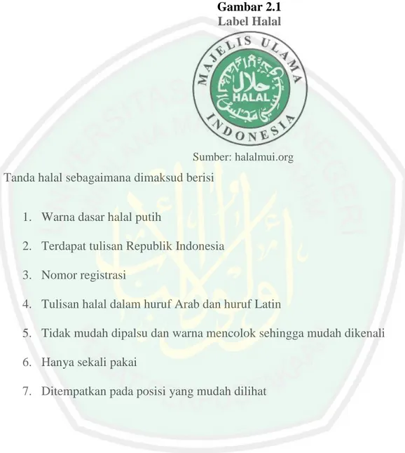Gambar 2.1  Label Halal  