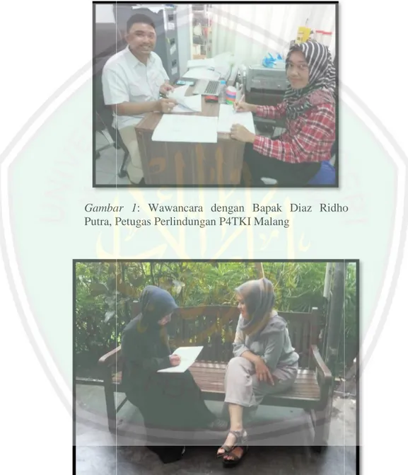 Gambar  1:  Wawancara  dengan  Bapak  Diaz  Ridho Putra, Petugas Perlindungan P4TKI Malang
