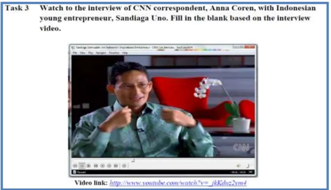 Gambar 4. Contoh task yang menggunakan video sebagai input teks 