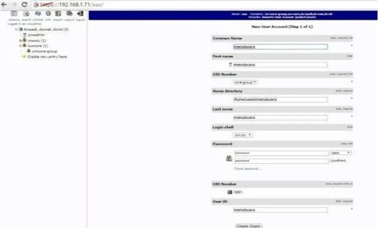 Gambar 11. User Account phpLDAPadmin 