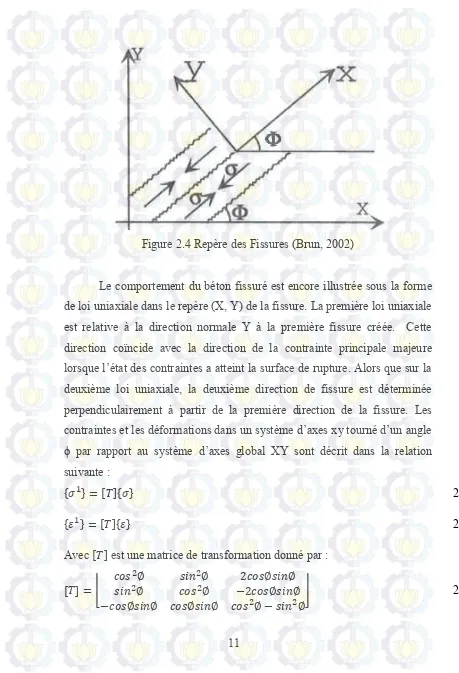 Figure 2.4 Repère des Fissures (Brun, 2002) 