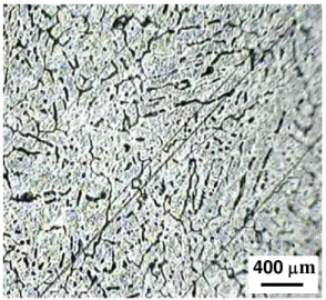 Gambar 9. Foto struktur mikro bagian  tengah penampang coran dengan tekanan 