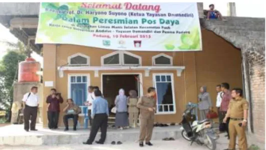 foto 1.  pengabdian dalam peresmian pos daya  di kelurahan Limau Manis Kecamatan Pauh  - Pelatihan Dosen:  