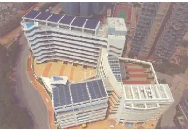 Figure  2:  Use  of  PV  panels  on  the  roof  of  a  school  as a  demonstration project in HK (Close, 2005) 