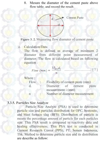 Figure 3. 2. Measuring flow diamater of cement paste  
