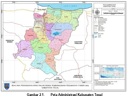 Tabel 2.1.Pembagian Wilayah Administrasi Kabupaten Tegal 