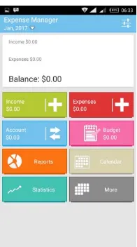 Gambar berikut ini adalah contoh tampilan aplikasi Expense Manager yang dijadikan perbandingan dengan analisa aplikasi Penulis