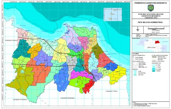 Gambar 2.1  Peta Wilayah Administrasi Kabupaten Indramayu 