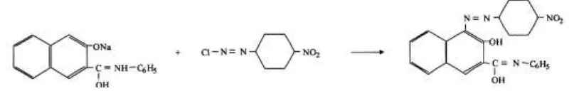 Gambar 2.2 Reaksi pembentukan pewarna naftol 