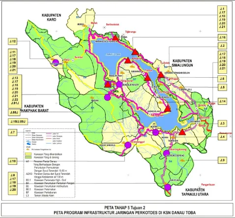 Gambar .3.3.  Peta Program Infrastruktur Jaringan Perkotdes Di KSN Danau Toba 