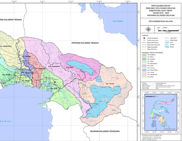 Gambar 4.1 Peta Adminitrasi Kabupaten Luwu Timur 