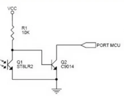 Gambar 2.7 Rangkaian Dasar Photo Transistor 