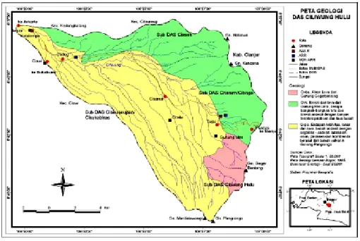 Gambar 4.2. Peta Geologi DAS Ciliwung Hulu. 