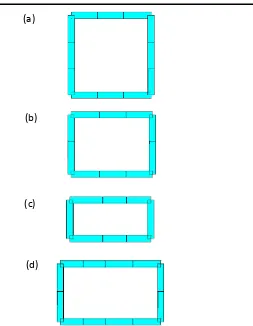 Gambar 3.2 (b) ukuran 40 x 30 mm (c) ukuran 40 x 20 mm (d) ukuran 50 x 30  penampang pada tube (a) ukuran 40 x 40 mm mm 