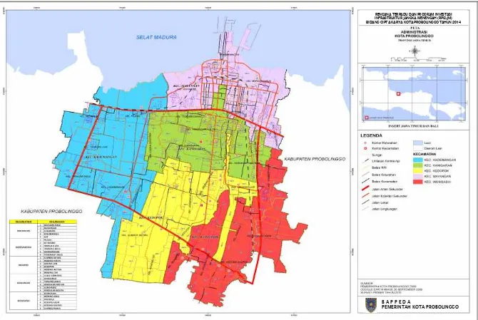 Gambar 3. 1 Peta Wilayah Administrasi Kota Probolinggo