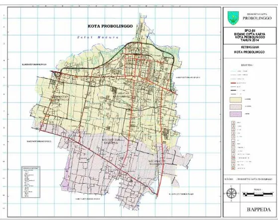 Gambar 3. 3 Peta Topografi Kota Probolinggo