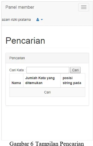 Gambar 6 Tampilan Pencarian