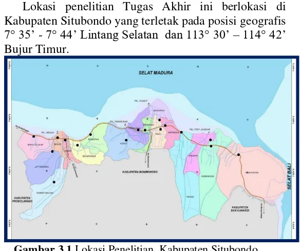 Gambar 3.1 Lokasi Penelitian, Kabupaten Situbondo 