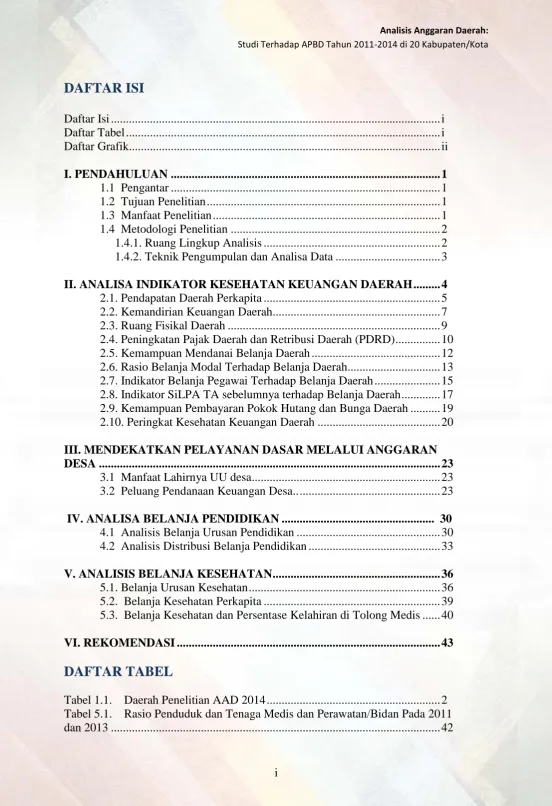 Tabel 1.1.    Daerah Penelitian AAD 2014 .........................................................
