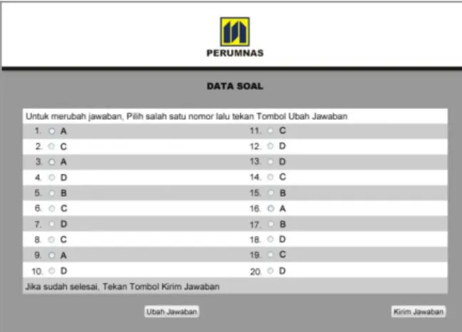 Gambar 12. Gambar prototipe halaman data soal 