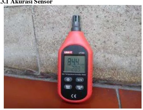 Gambar 3.1 Higrometer UNI-T yang digunakan sebagai acuan pengambilan data temperatur udara dan kelembaban udara 