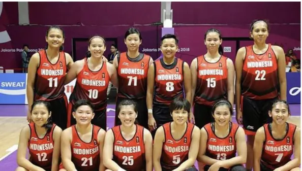 Gambar 2. Foto Tim Nasional Bola Basket Perempuan Indonesia Asian  Games XVIII tahun 2018 