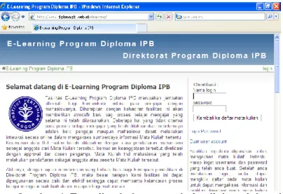 Gambar 1. Tampilan halaman website diplomaipb.web.id 