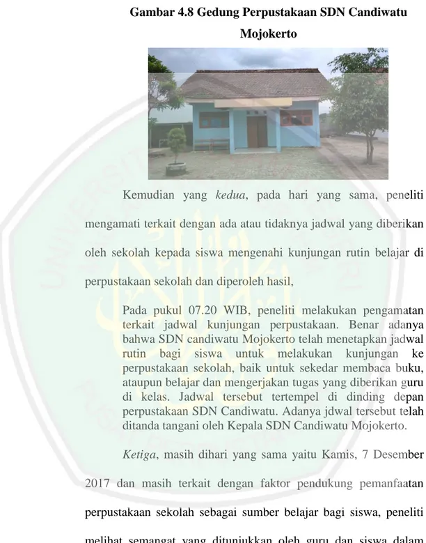 Gambar 4.8 Gedung Perpustakaan SDN Candiwatu  Mojokerto 