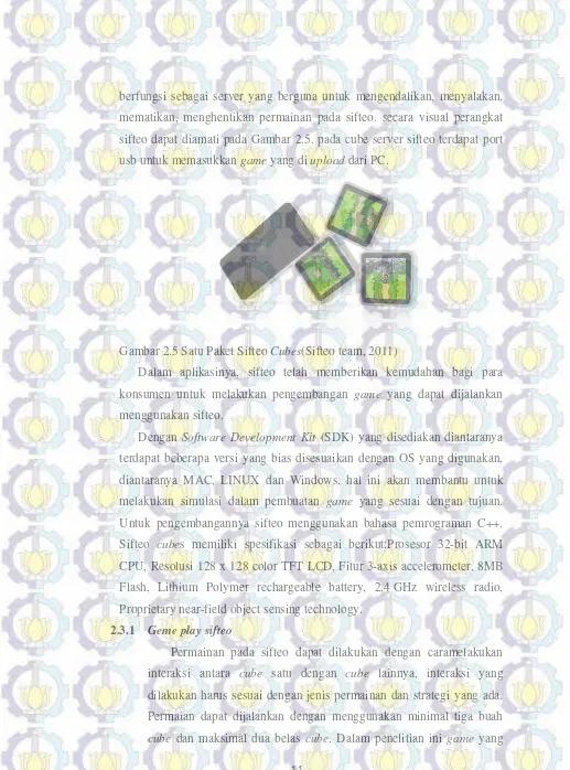 Gambar 2.5 Satu Paket Sifteo Cubes(Sifteo team, 2011) 