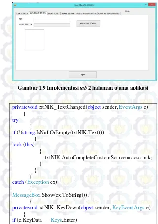 Gambar 1.9 Implementasi tab 2 halaman utama aplikasi 