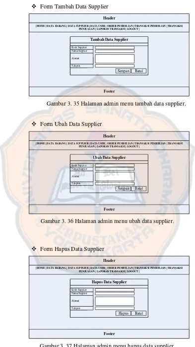 Gambar 3. 37 Halaman admin menu hapus data supplier. 