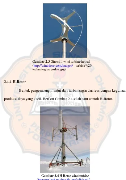 Gambar 2.3  Giromill wind turbine helical 