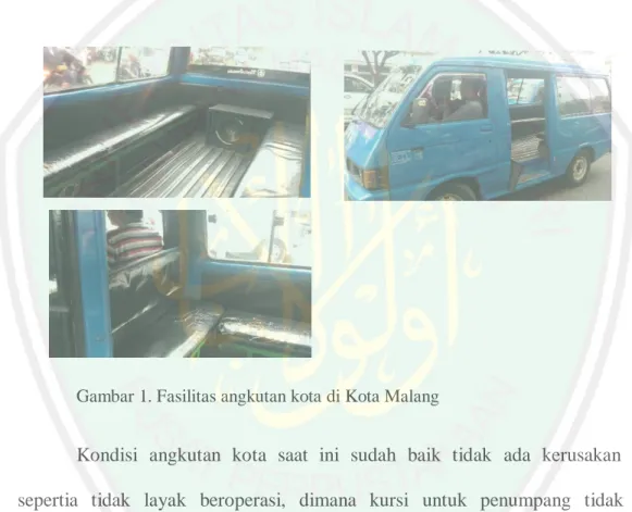 Gambar 1. Fasilitas angkutan kota di Kota Malang 