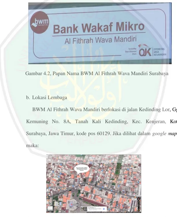 Gambar 4.2, Papan Nama BWM Al Fithrah Wava Mandiri Surabaya 