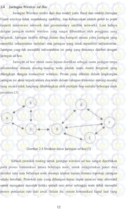 Gambar 2.4 Struktur dasar jaringan ad hoc[3] 