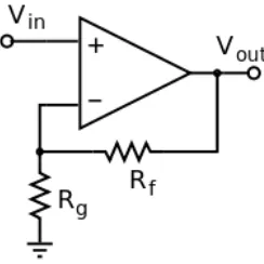 Gambar 2.9 Rangkaian Op Amp Non Inverting Applifier
