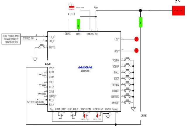 Gambar 3.10 Rangkaian MAXIM5406 dengan Push Button 