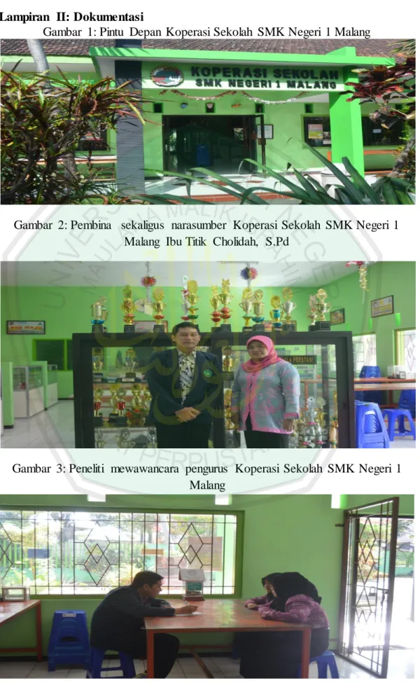 Gambar  1: Pintu  Depan  Koperasi Sekolah  SMK Negeri  1 Malang 