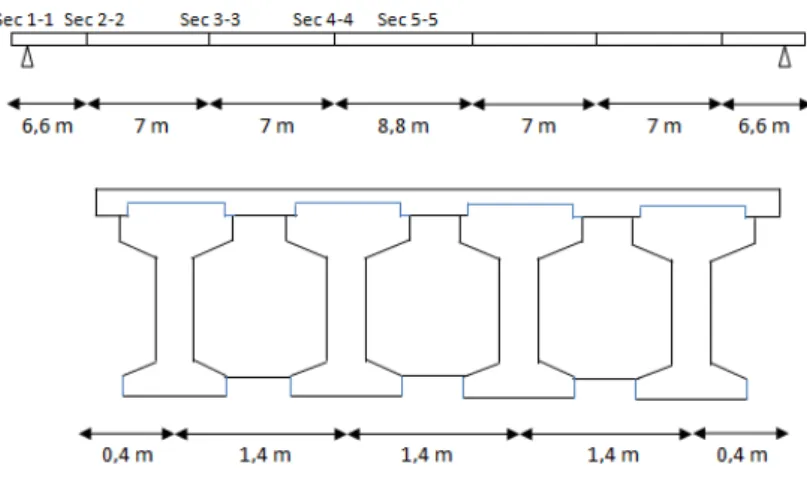 Gambar 4 Geometri struktur jembatan. 