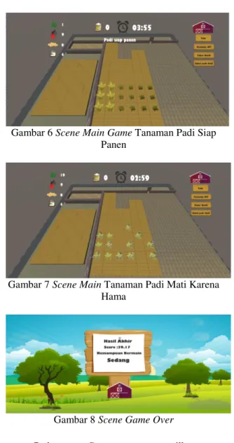 Gambar 6 Scene Main Game Tanaman Padi Siap  Panen 