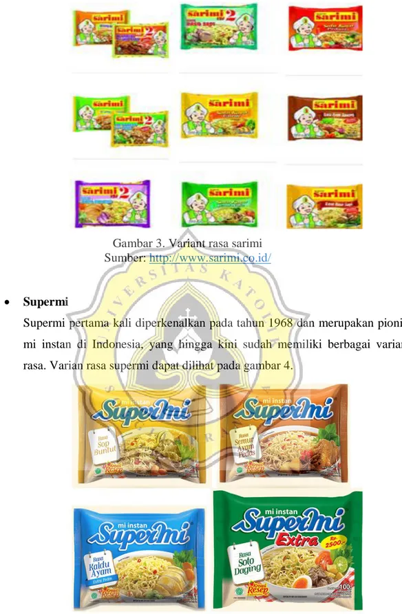 Gambar 3. Variant rasa sarimi  Sumber: http://www.sarimi.co.id/ 