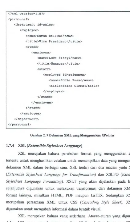 Gambar 2. 9 Dokumen XML yang Menggunakan XPointer 