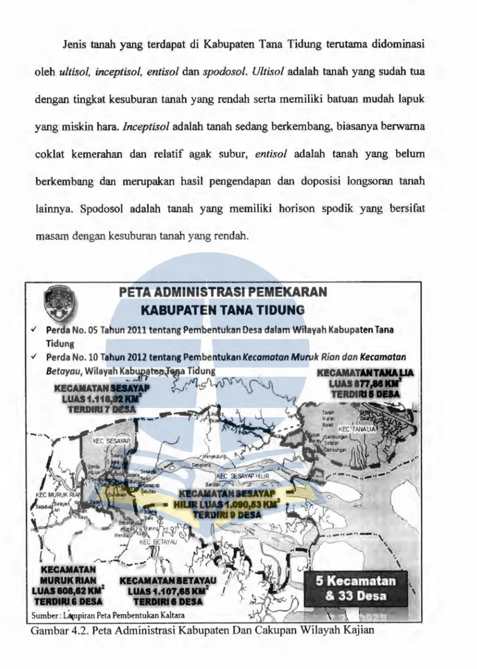 Gambar 4.2. Peta Administrasi Kabupaten Dan Cakupan Wilayah Kajian 