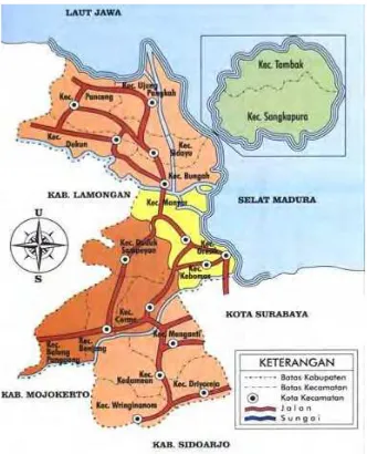 Gambar 3. 2 Peta Wilayah Kabupaten Gresik [7]  