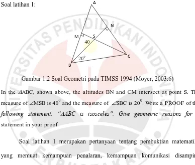Gambar 1.3 Soal Geometri pada TIMSS 2002 (Mullis, 2008:37)  