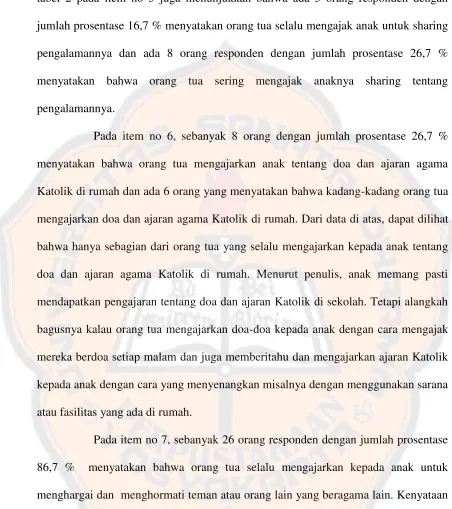 tabel 2 pada item no 5 juga menunjukkan bahwa ada 5 orang responden dengan 