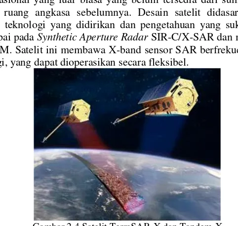 Gambar 2.4 Satelit TerraSAR-X dan Tandem-X (Sumber: Airbus Defence and Space, 2015) 