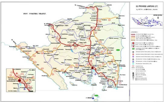 Gambar 2. Peta Ruas JAP dan JAP-1 Provinsi Lampung Tahun 2015.
