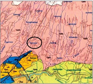 Gambar 2. 1 Peta Geologi Daerah Penelitian (Sjarifudin dan Hamid, 1992)  